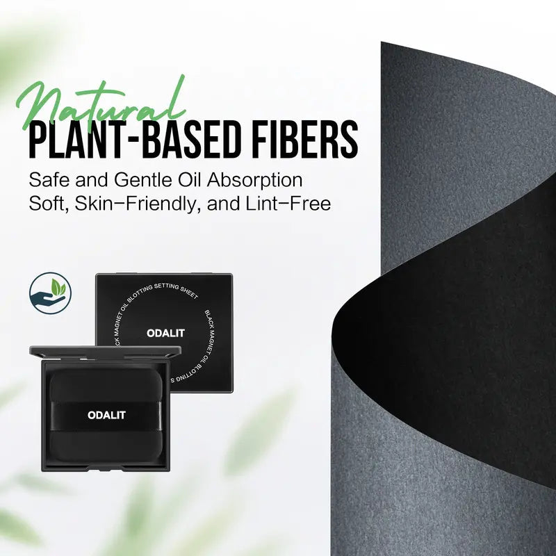 ODALIT-Black Magnet Oil Blotting Setting Sheet With Powder More Control Oil Keep Fresh 2 IN 1 Blotting Sheet