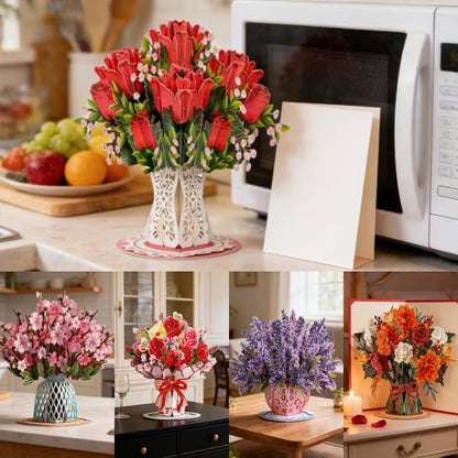 🌼💌 Valentine’s Day 3D Pop-Up Flower Card – Personalized Love Note, A Bloom That Never Fades💖