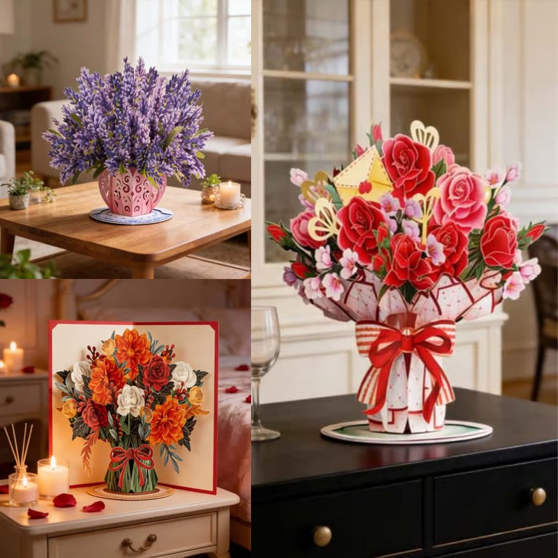 🌼💌 Valentine’s Day 3D Pop-Up Flower Card – Personalized Love Note, A Bloom That Never Fades💖