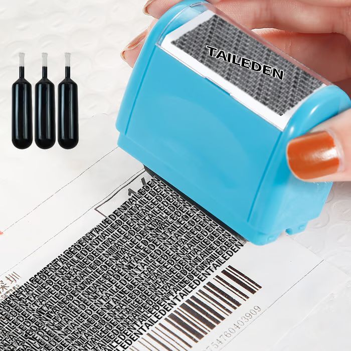 Privacy Protection Security Roller Stamp — Address & Billing Info Blocker