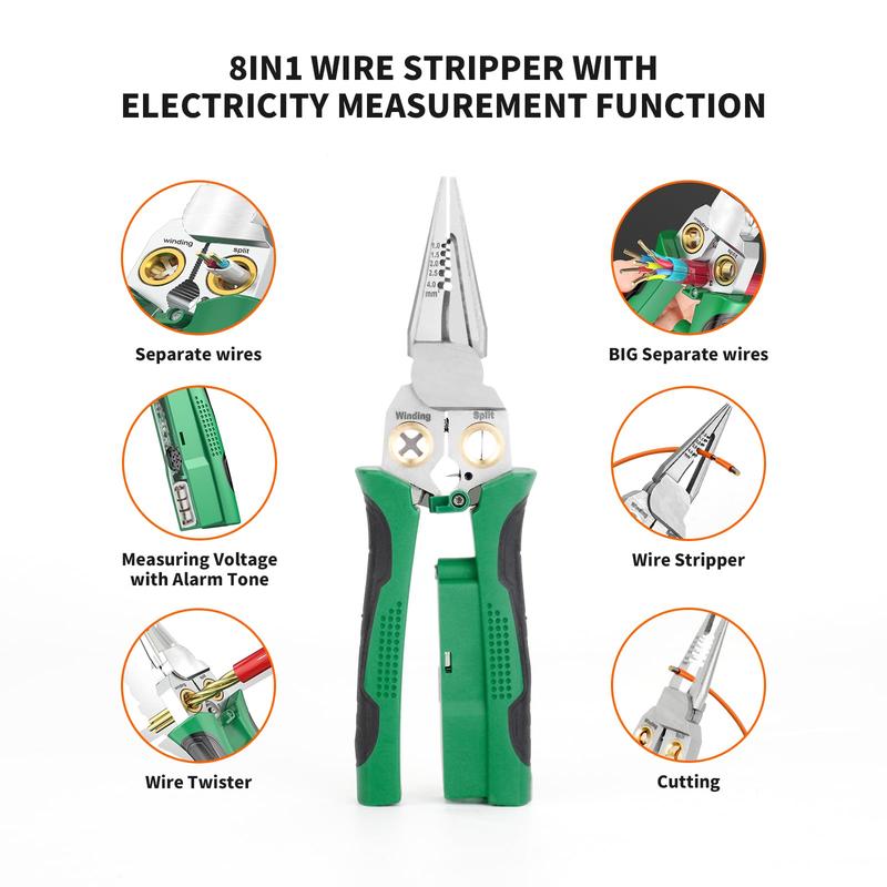 Final 3 Hours: 60%OFF🔥JEREMYTIS™-8 in 1 Wire Stripper Twister for Cutting and Pulling Wires Cable Scissors,Voltage Tester Pliers