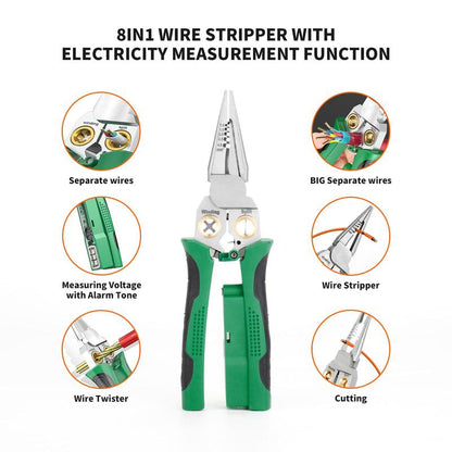Final 3 Hours: 60%OFF🔥JEREMYTIS™-8 in 1 Wire Stripper Twister for Cutting and Pulling Wires Cable Scissors,Voltage Tester Pliers