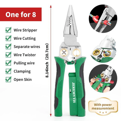 Final 3 Hours: 60%OFF🔥JEREMYTIS™-8 in 1 Wire Stripper Twister for Cutting and Pulling Wires Cable Scissors,Voltage Tester Pliers