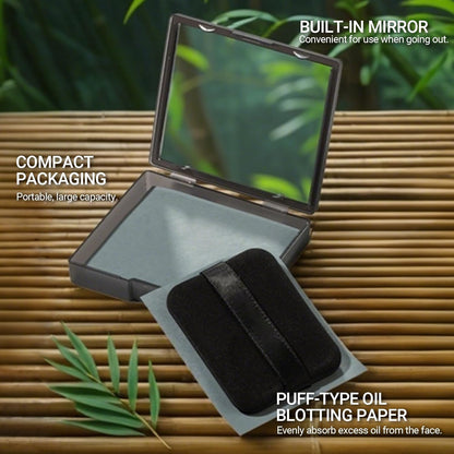 ODALIT-Black Magnet Oil Blotting Setting Sheet With Powder More Control Oil Keep Fresh 2 IN 1 Blotting Sheet
