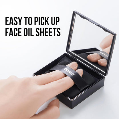 ODALIT-Black Magnet Oil Blotting Setting Sheet With Powder More Control Oil Keep Fresh 2 IN 1 Blotting Sheet