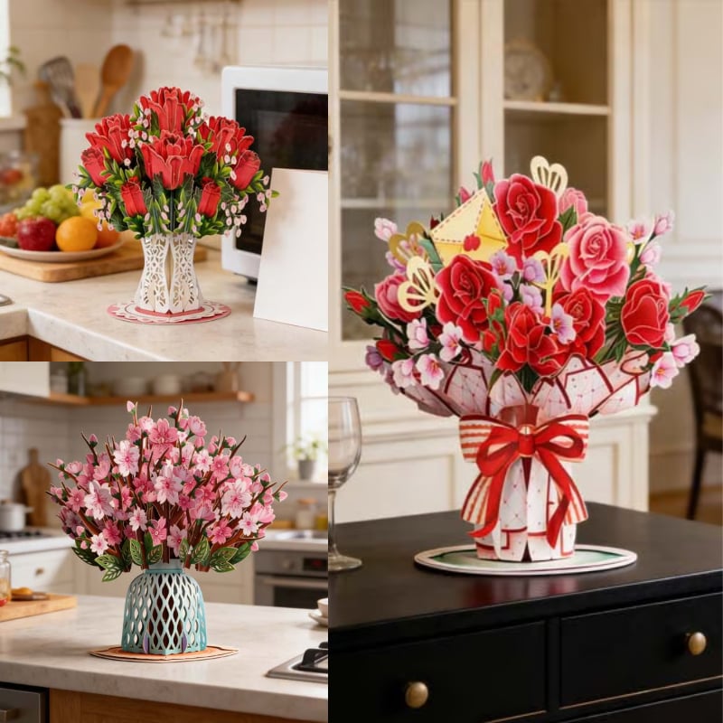 🌼💌 Valentine’s Day 3D Pop-Up Flower Card – Personalized Love Note, A Bloom That Never Fades💖
