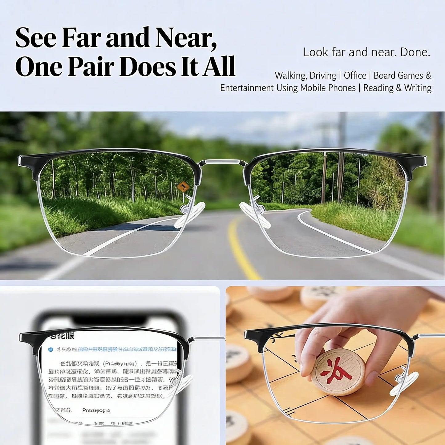 🔥Last Day Buy 1 Get 1 Free🎁High-Definition Eye Protection Blue Light Filter Intelligent Zoom Progressive Lenses Reading Glasses