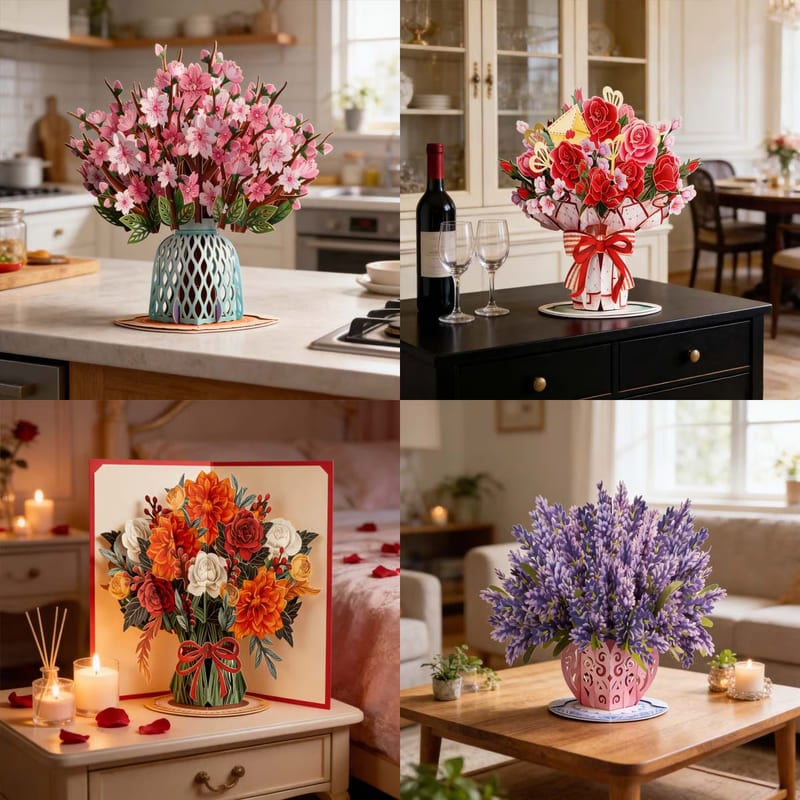 🌼💌 Valentine’s Day 3D Pop-Up Flower Card – Personalized Love Note, A Bloom That Never Fades💖