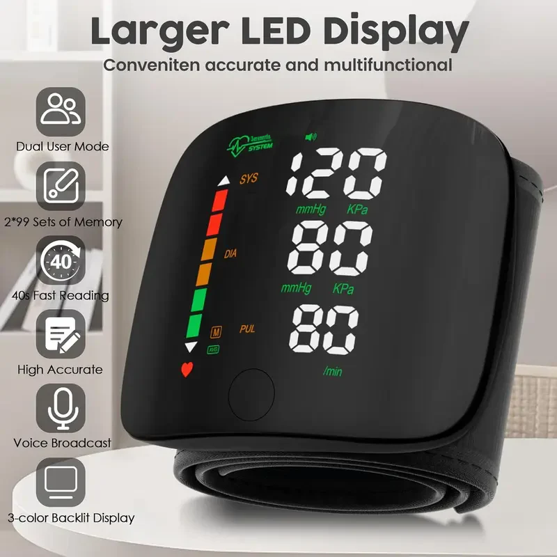 Jeremytis Wrist Blood Pressure Monitor—Health Monitoring Adjustable