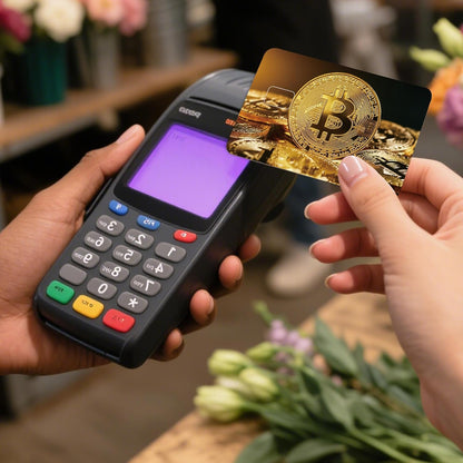 Credit Card Stickers, Bitcoin Pattern Credit Card