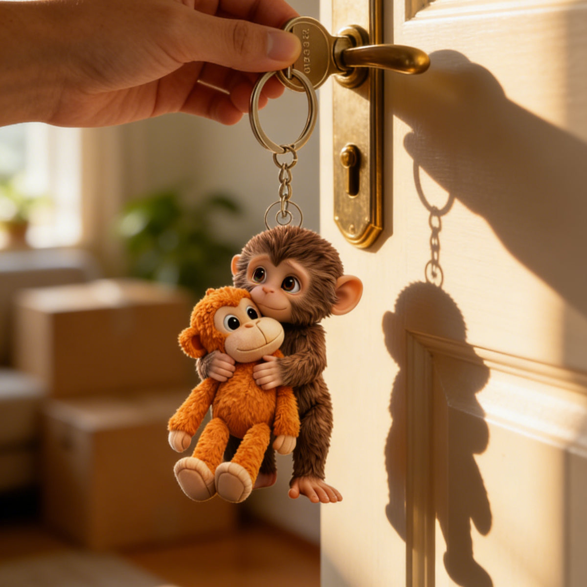 Monkey Punch Acrylic Keychain -Gift For Family, Friends, Loved Ones