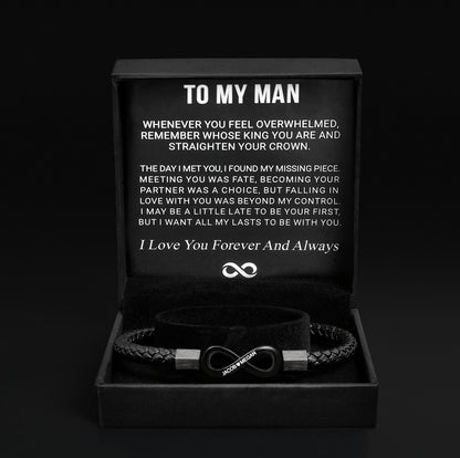 "To My Man" - Infinity Personalized Bracelet