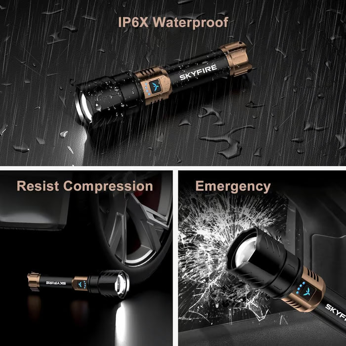 🔥2026 The Ultimate Survival SKYFIRE 1097 Waterproof Tactical Flash Light