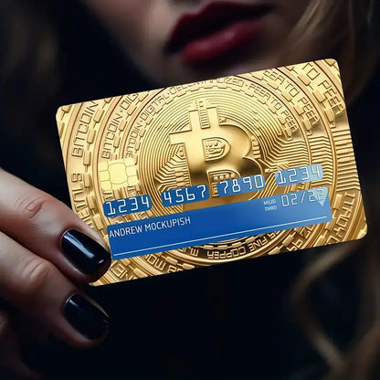 Credit Card Stickers, Bitcoin Pattern Credit Card
