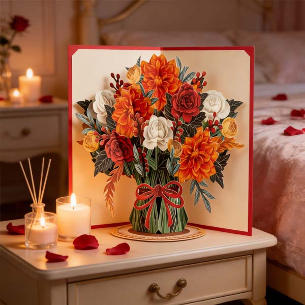 🌼💌 Valentine’s Day 3D Pop-Up Flower Card – Personalized Love Note, A Bloom That Never Fades💖