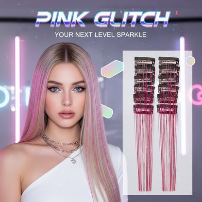 🔥Last Day 49% OFF ✨Clip-in Tinsel Hair Extensions(A set of 12 pieces)
