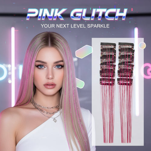 🔥Last Day 49% OFF ✨Clip-in Tinsel Hair Extensions(A set of 12 pieces)