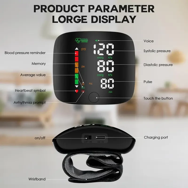 Jeremytis Wrist Blood Pressure Monitor—Health Monitoring Adjustable