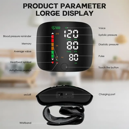 Jeremytis Wrist Blood Pressure Monitor—Health Monitoring Adjustable