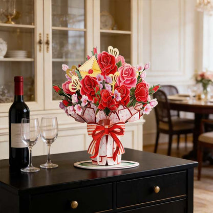 🌼💌 Valentine’s Day 3D Pop-Up Flower Card – Personalized Love Note, A Bloom That Never Fades💖