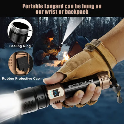 🔥2026 The Ultimate Survival SKYFIRE 1097 Waterproof Tactical Flash Light
