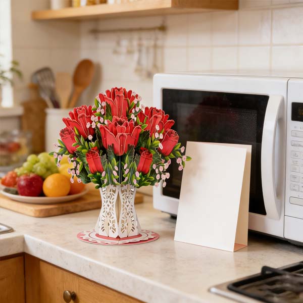 🌼💌 Valentine’s Day 3D Pop-Up Flower Card – Personalized Love Note, A Bloom That Never Fades💖