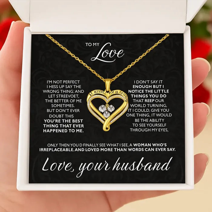 ODALIT-Engraved Heart Necklace for Wife